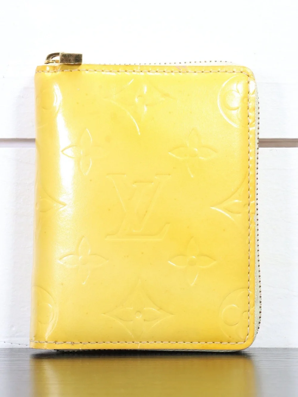 Louis Vuitton Yellow Vernis Zip-Around Card Wallet